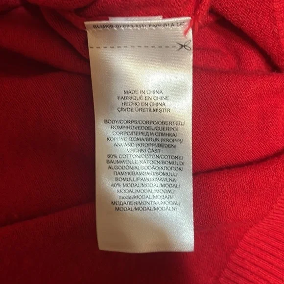 Red Ralph Lauren Top with Black & Red Sleeve Ties Size Large - Picture 5 of 6